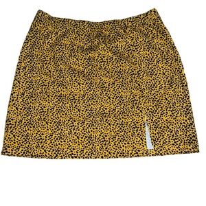 Yellow Cheetah Print Mini Skirt Size Large